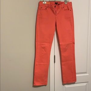 J. Crew Matchstick coral jeans